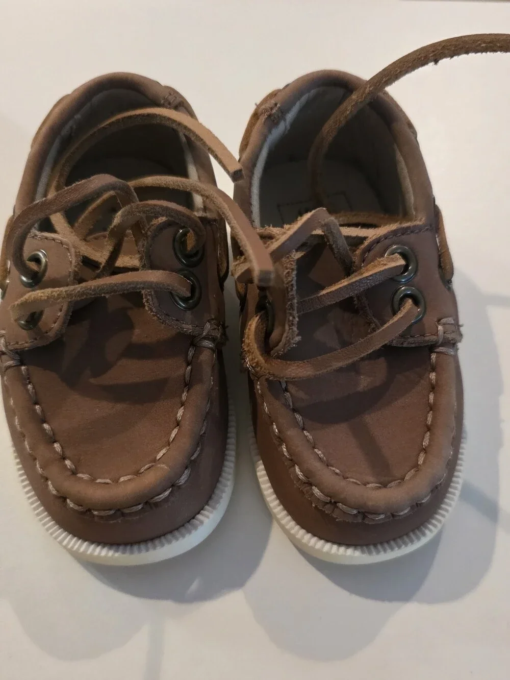 Janie and Jack Brown Moccasin Boat Shoes for Babies